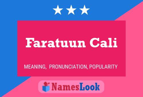 ملصق اسم Faratuun Cali