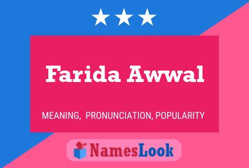 ملصق اسم Farida Awwal