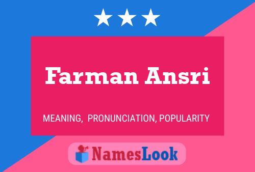 ملصق اسم Farman Ansri