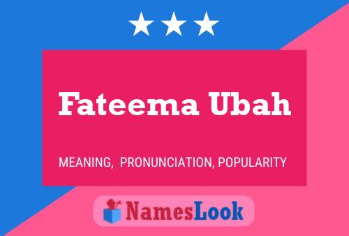 ملصق اسم Fateema Ubah