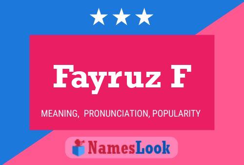 ملصق اسم Fayruz F