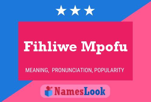 ملصق اسم Fihliwe Mpofu