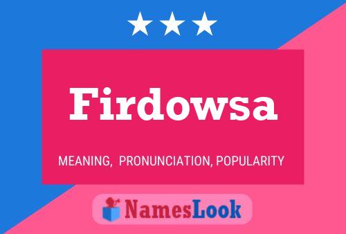 ملصق اسم Firdowsa