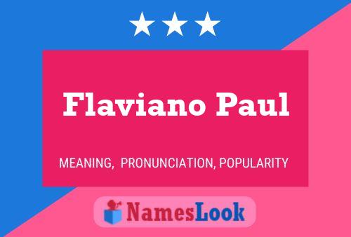 ملصق اسم Flaviano Paul