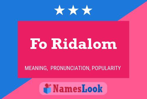 ملصق اسم Fo Ridalom