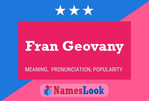 ملصق اسم Fran Geovany