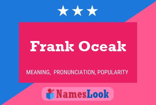 ملصق اسم Frank Oceak