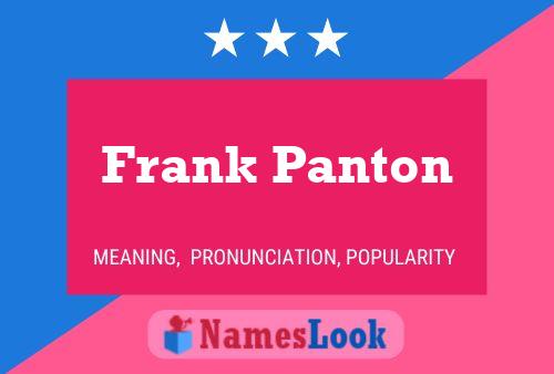 ملصق اسم Frank Panton