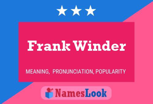 ملصق اسم Frank Winder