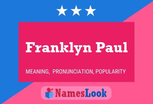 ملصق اسم Franklyn Paul