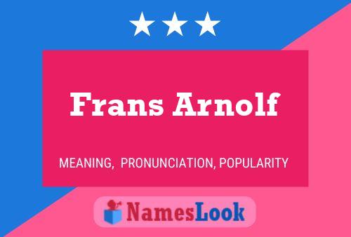 ملصق اسم Frans Arnolf