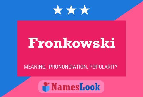 ملصق اسم Fronkowski