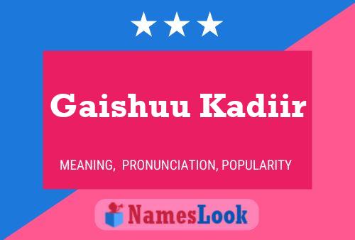 ملصق اسم Gaishuu Kadiir