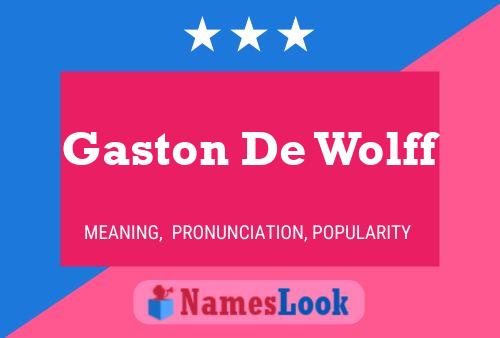 ملصق اسم Gaston De Wolff