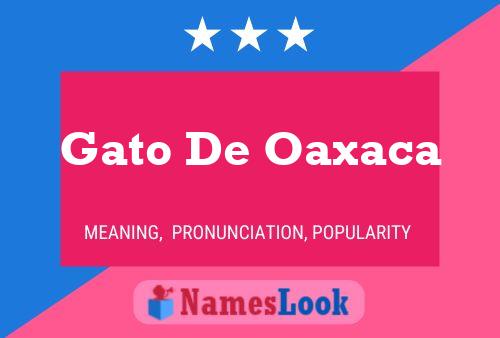 ملصق اسم Gato De Oaxaca