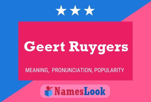 ملصق اسم Geert Ruygers