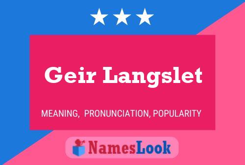 ملصق اسم Geir Langslet