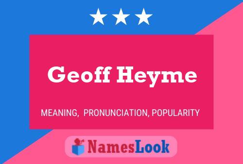 ملصق اسم Geoff Heyme