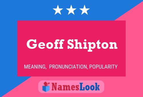 ملصق اسم Geoff Shipton