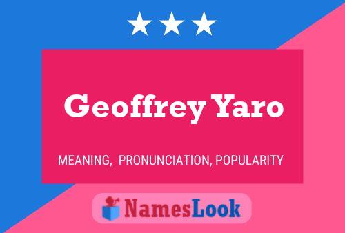 ملصق اسم Geoffrey Yaro