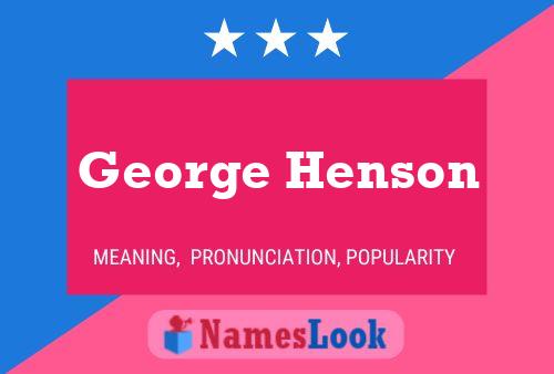 ملصق اسم George Henson