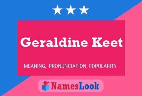 ملصق اسم Geraldine Keet