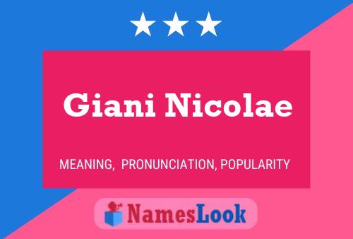 ملصق اسم Giani Nicolae