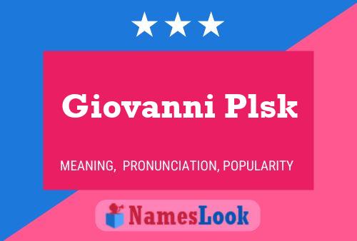 ملصق اسم Giovanni Plsk