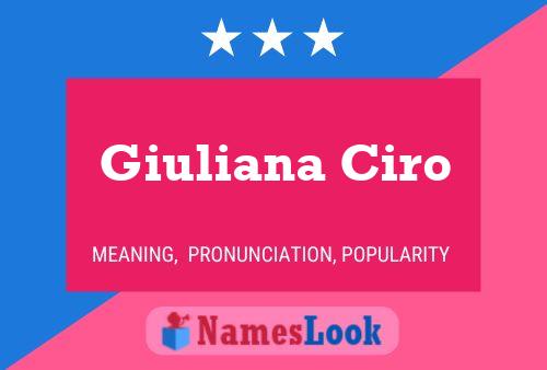 ملصق اسم Giuliana Ciro