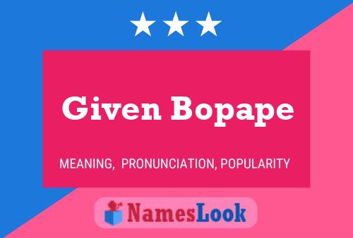 ملصق اسم Given Bopape