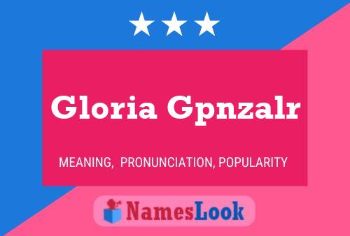 ملصق اسم Gloria Gpnzalr