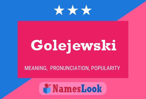 ملصق اسم Golejewski