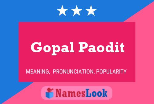 ملصق اسم Gopal Paodit