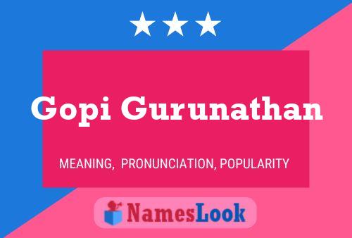 ملصق اسم Gopi Gurunathan