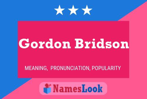 ملصق اسم Gordon Bridson