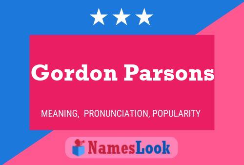 ملصق اسم Gordon Parsons