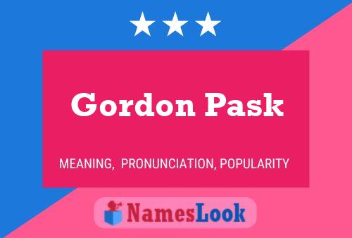 ملصق اسم Gordon Pask