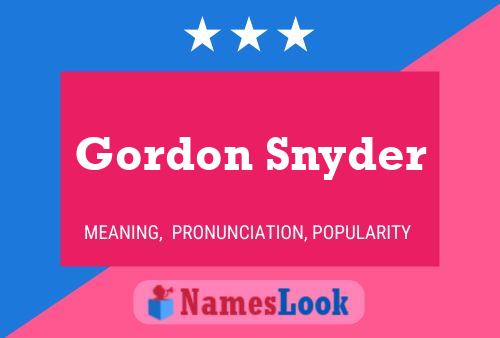 ملصق اسم Gordon Snyder