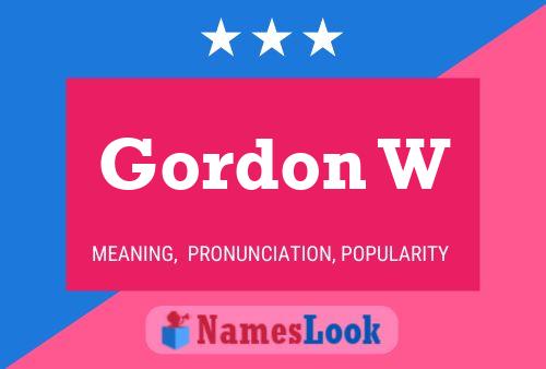 ملصق اسم Gordon W