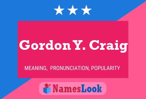 ملصق اسم Gordon Y. Craig