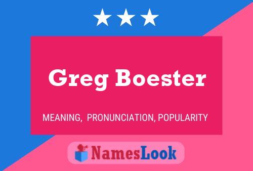 ملصق اسم Greg Boester