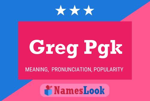 ملصق اسم Greg Pgk