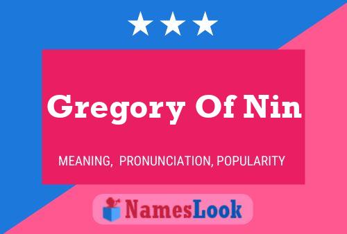 ملصق اسم Gregory Of Nin