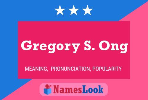 ملصق اسم Gregory S. Ong