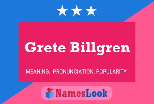 ملصق اسم Grete Billgren