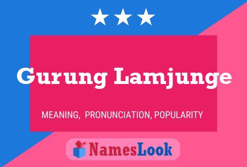 ملصق اسم Gurung Lamjunge