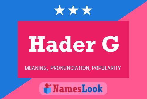 ملصق اسم Hader G