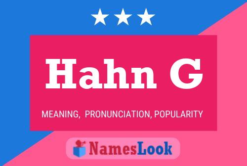 ملصق اسم Hahn G