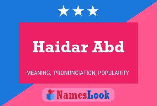 ملصق اسم Haidar Abd