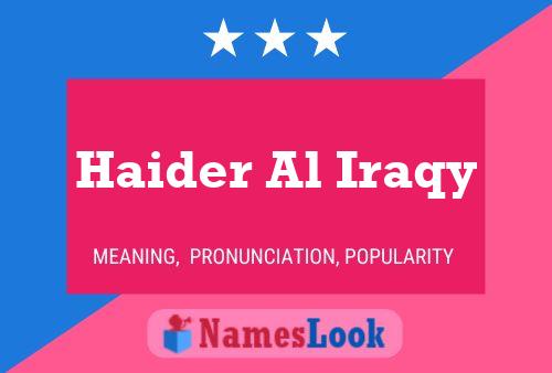 ملصق اسم Haider Al Iraqy